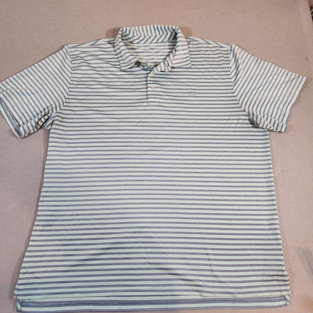 Southern Tide Blue White Striped Polo Shirt Mens 2x